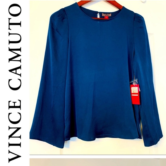 NWT VINCE CAMUTO • Jewel tone silky light top • Sz XS - Picture 1 of 8